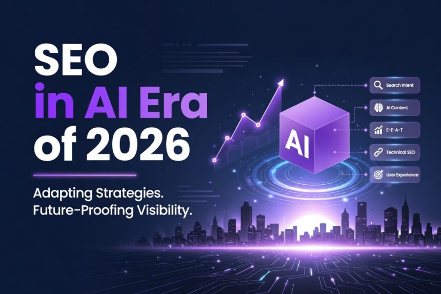 image for a blog post with the subject "SEO in AI Era of 2026"